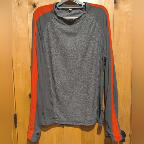 lululemon athletica Other - Lululemon Men's Cool Weather Long Sleeve Training Shirt Gray/Red Sz Large